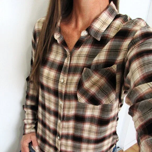 LUCKY BRAND Shirt Size Large Plaid Button Down - Picture 3 of 9